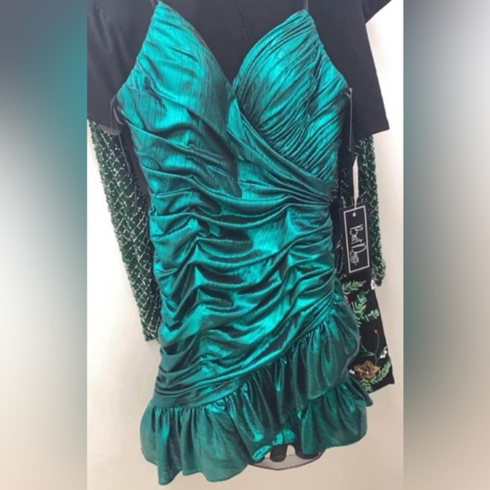 Metallic Green short cocktail dress size 4